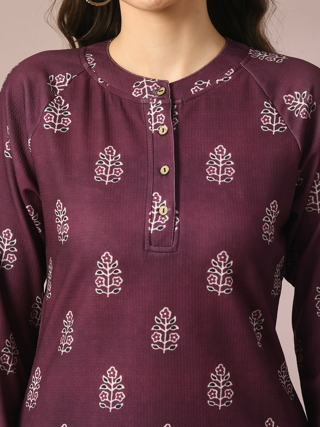 Myshka Women's Violet Embellished Raglan Sleeve Party Top - Distacart