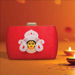 Thumbnail for Joban Fashion Red Durga Face Printed Clutch - Red