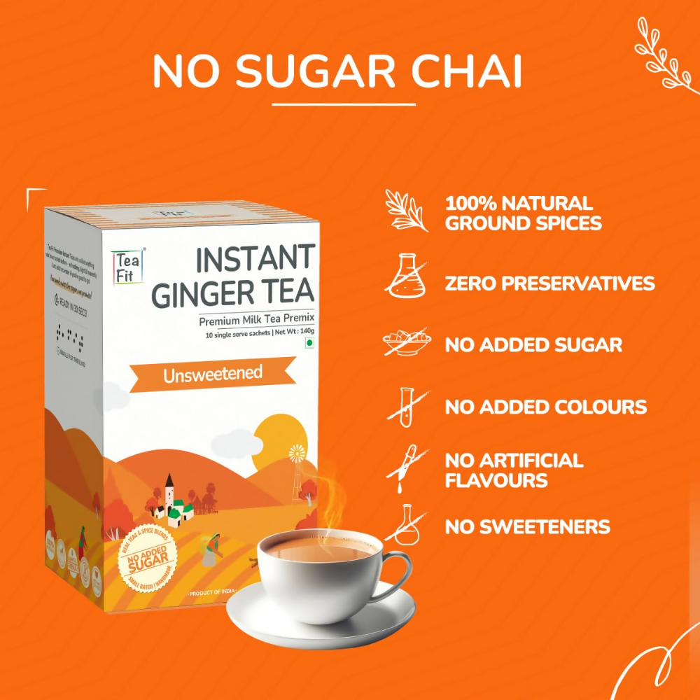 TeaFit No Sugar Instant Ginger Tea Premix - Distacart