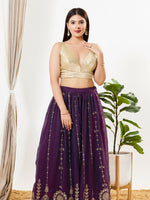 Thumbnail for Joban Fashion Antique Gold Sequins Padded Blouse With V Neck Sleeveless - Distacart