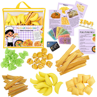 The Small Wonderland Pretend Play Fabric Pasta Set-60 Pieces-Realistic looking kids play food toys