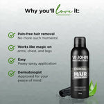 Thumbnail for VI-JOHN Dermatologically Tested Master Stroke Charcoal & Aloevera Hair Removal Spray For Men