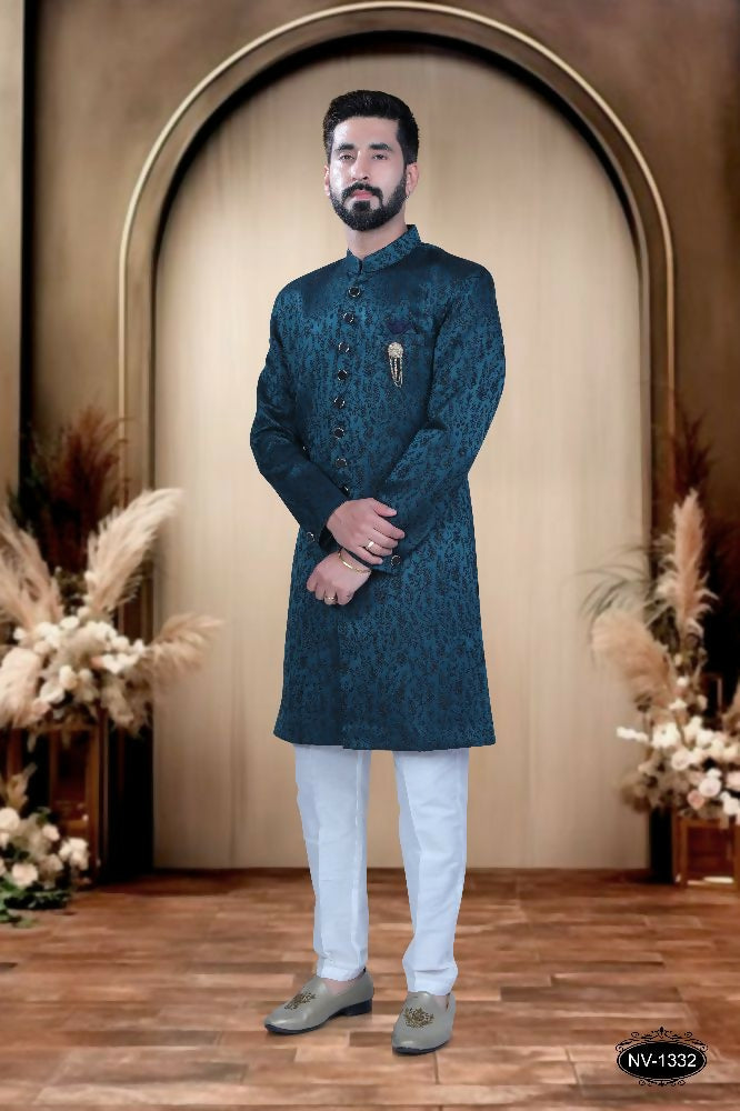 Joban Fashion Men's Blue Satin Kurta with Pyjama - Distacart