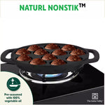 Thumbnail for The Indus Valley 12 Pit/Cup CASTrong Cast Iron Kuzhi Paniyaram/Paddu Pan/Appe Maker, Pre-seasoned, 100% Pure, Toxin-free, Spatula, 21 cm, 2.2 kg