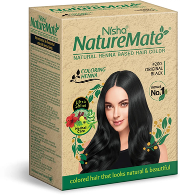 Nisha Naturemate Natural Henna-Based Hair Color - Original Black - Dista