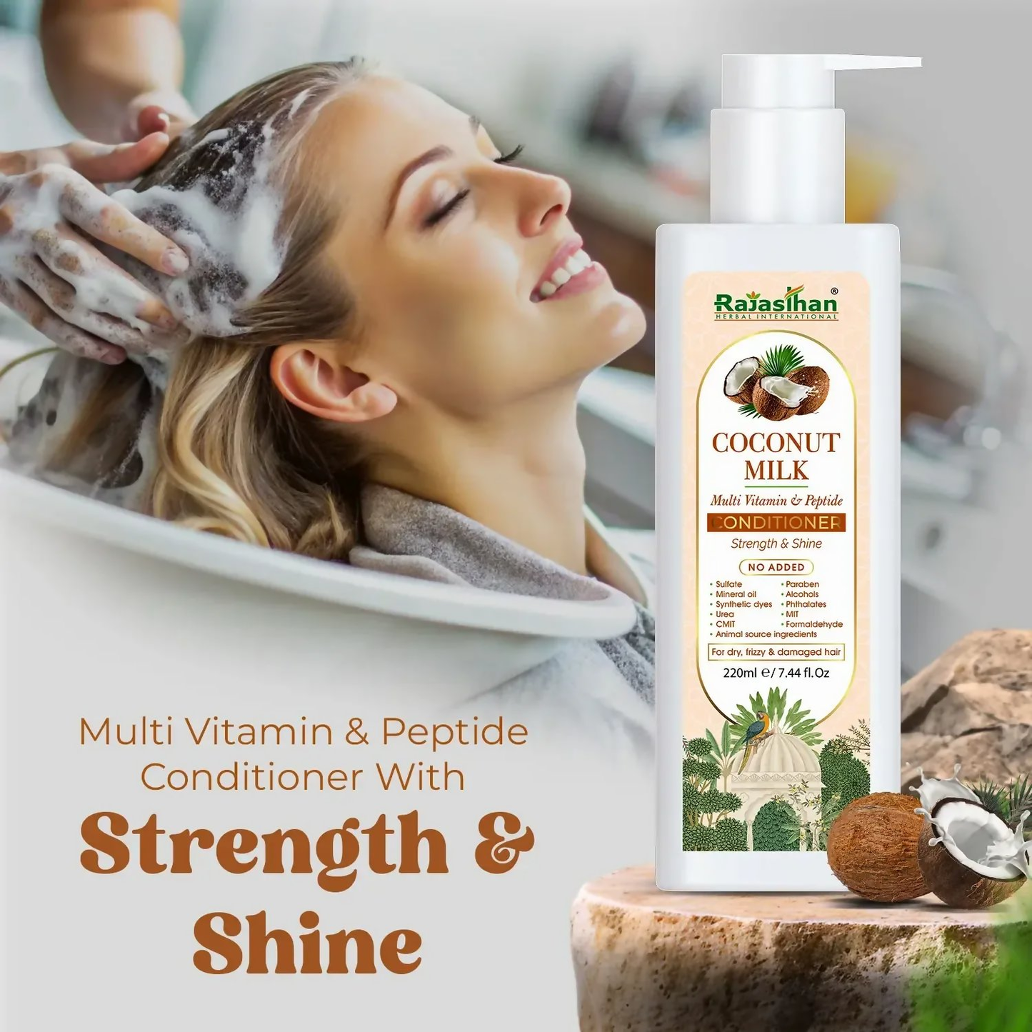 Rajasthan Herbals Coconut Milk Multi Vitamin & Peptide Conditioner - Distacart