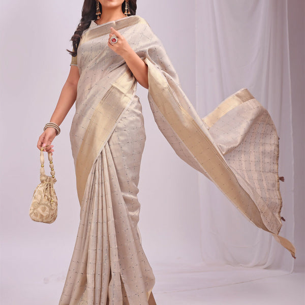 Astita Organza Cream Saree