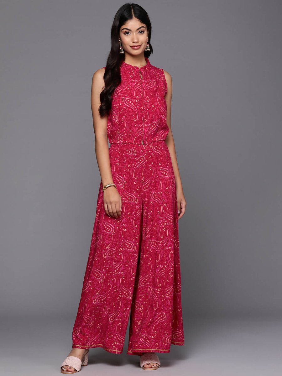 Ahalyaa Women's Traditional Wear Co-ods - Red - Distacart