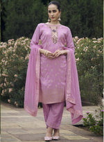 Thumbnail for Vegaa Fashion Onion Pink Viscose Rayon Embroidered Salwar Suit