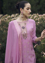 Thumbnail for Vegaa Fashion Onion Pink Viscose Rayon Embroidered Salwar Suit