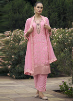 Thumbnail for Vegaa Fashion Baby Pink Viscose Rayon Embroidered Salwar Suit