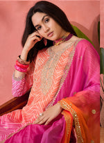 Thumbnail for Vegaa Fashion Pink Chinon Silk Embroidered Salwar Suit