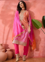 Thumbnail for Vegaa Fashion Pink Chinon Silk Embroidered Salwar Suit