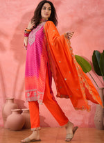 Thumbnail for Vegaa Fashion Pink Chinon Silk Embroidered Salwar Suit