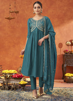 Thumbnail for Vegaa Fashion Rama Silk Blend Embroidered Designer Salwar Suit