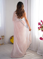 Thumbnail for Vegaa Fashion Off White Organza With Lace Work Designer Saree