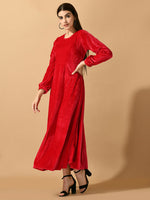 Thumbnail for Myshka Women's Pink Fit and Flare Party Dress - Distacart