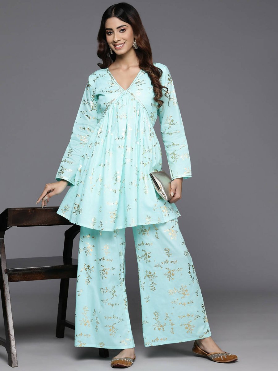 Ahalyaa Women's Traditional Wear Co-ods - Blue - Distacart