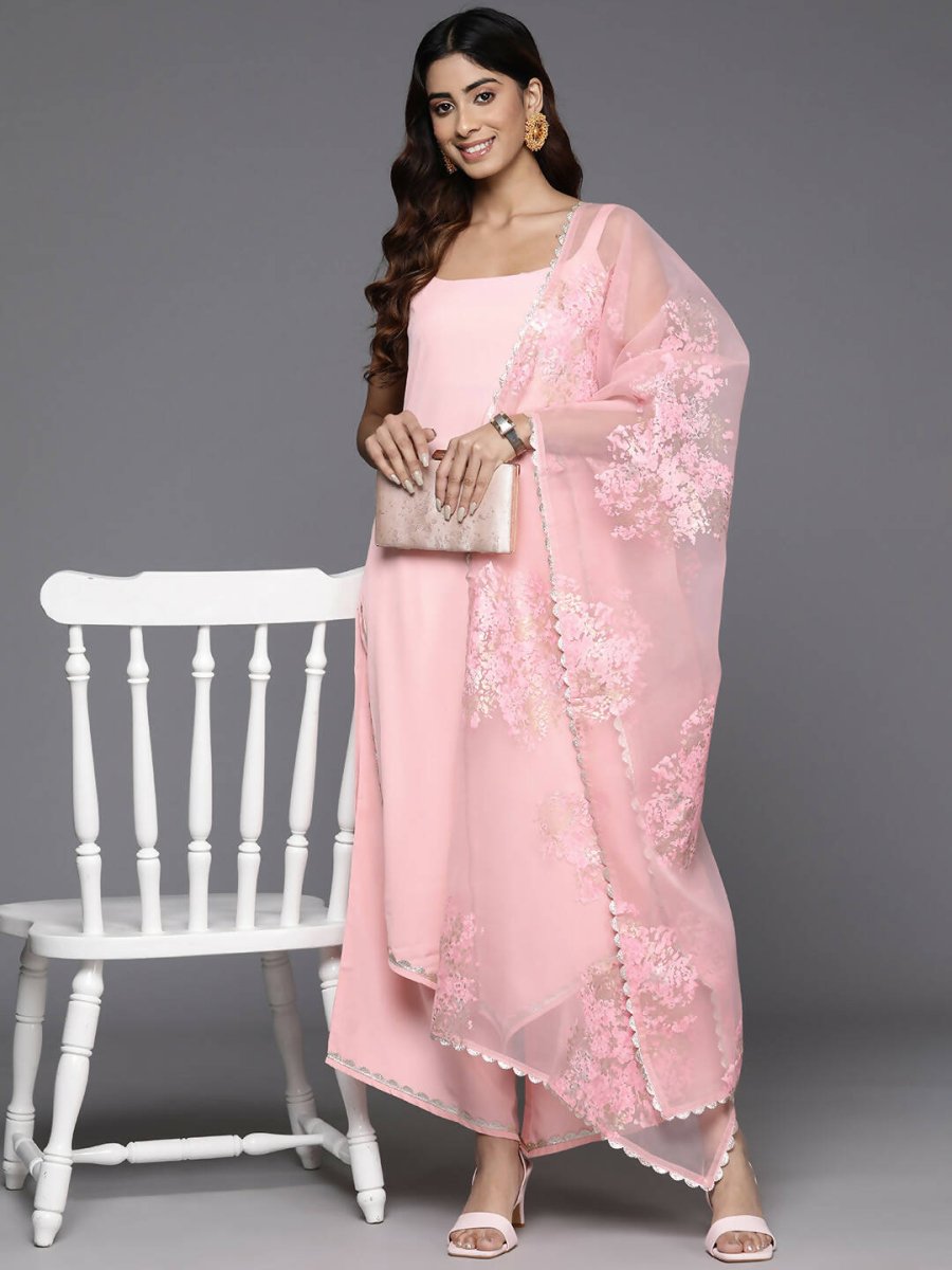 Ahalyaa Women's Traditional wear Kurta Set - Pink - Distacart