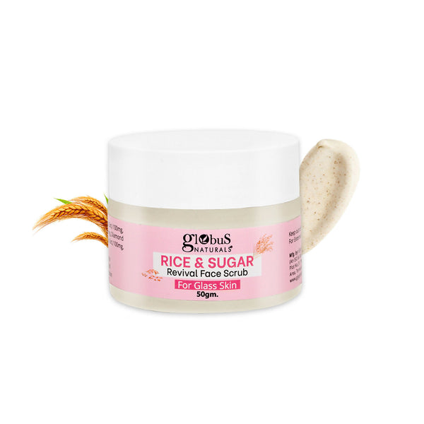 Globus Naturals Rice & Sugar Revival Face Scrub, For Korean Glass Skin