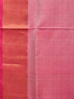 Thumbnail for Peach and Pink Uppada Silk Handloom Plain Saree with Contrast Pallu Design - Global Threads - Distacart