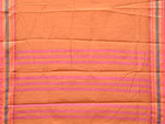 Thumbnail for Peach Bamboo Cotton Plain Saree with Border Design No Blouse - Global Threads - Distacart