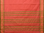Thumbnail for Peach Bamboo Cotton Plain Saree with Strips Pallu Design No Blouse - Global Threads - Distacart