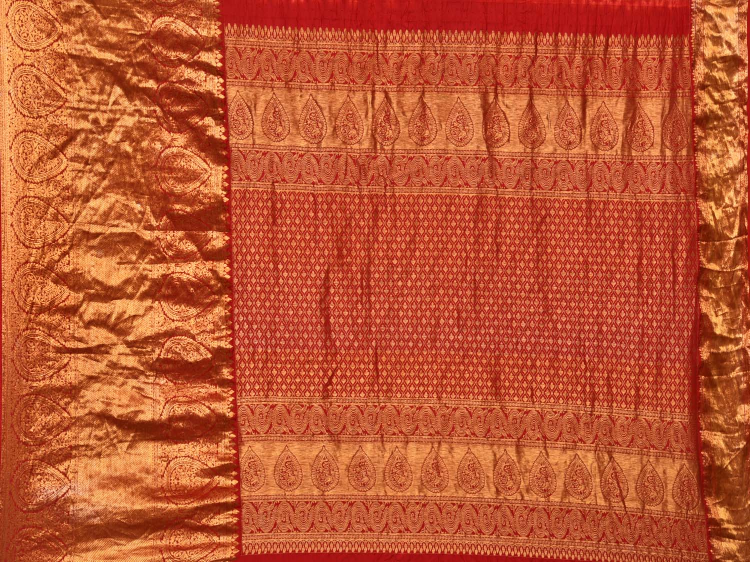 Peach Bandhani Kanchipuram Silk Handloom Saree with Pallu and Border Design - Global Threads - Distacart