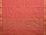 Thumbnail for Peach Uppada Cotton Handloom Saree with Jamdani Pallu Design No Blouse - Global Threads - Distacart