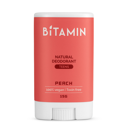 Bitamin Peach Teens Natural Deodorant Roll On Stick - Distacart