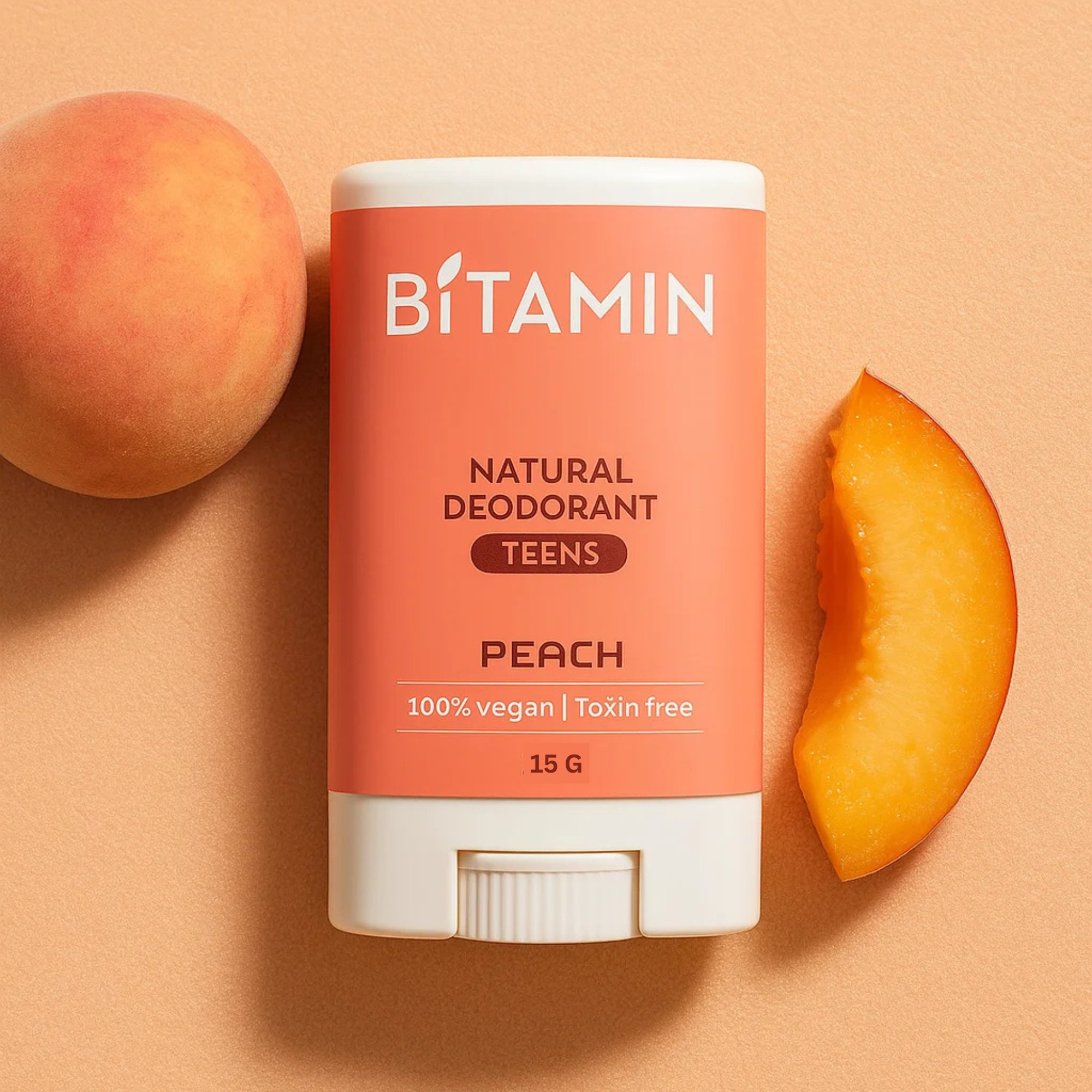 Bitamin Peach Teens Natural Deodorant Roll On Stick