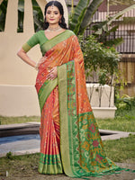 Thumbnail for Anaita Peach Silk Saree With Blouse Piece - Distacart