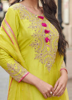 Thumbnail for Evanik Designer Faux Georgette With Embroidery Sequence Work Palazzo Wedding Collection