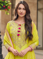 Thumbnail for Evanik Designer Faux Georgette With Embroidery Sequence Work Palazzo Wedding Collection