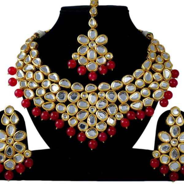 Joban Fashion Hand Made High Quality Gold Plated Base Metal Alloy Kundan Stone Studded Kundan Jewellery Set - Distacart