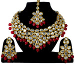 Thumbnail for Joban Fashion Hand Made High Quality Gold Plated Base Metal Alloy Kundan Stone Studded Kundan Jewellery Set - Distacart