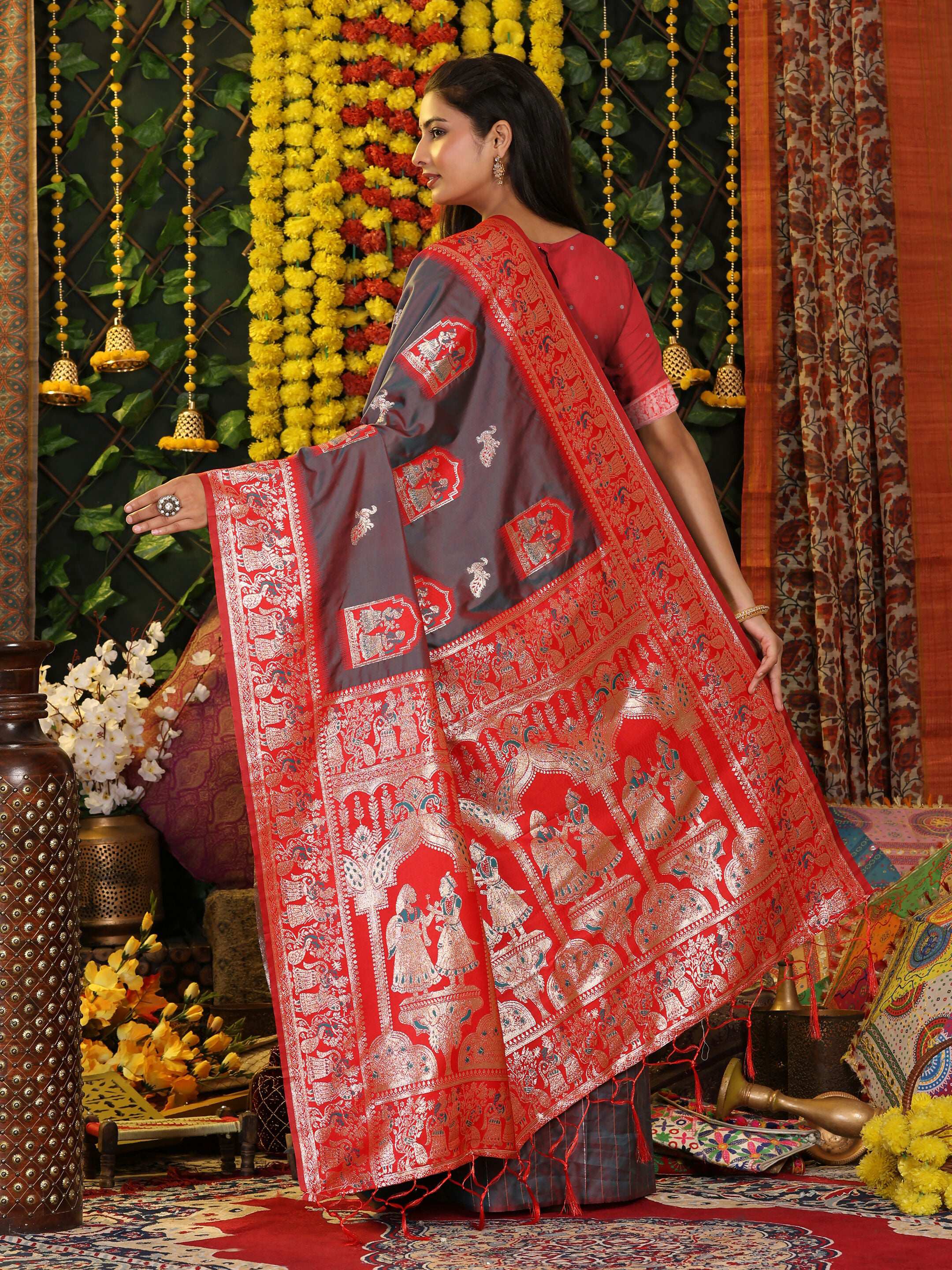 Astita Silk Grey Saree