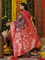 Thumbnail for Astita Silk Grey Saree