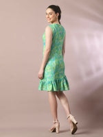 Thumbnail for Myshka Women's Multi Printed Round Neck Fit and Flare Party Dress - Distacart