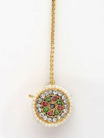 Thumbnail for NVR Women's Multicolor CZ Stone-Studded Borla Maang Tikka - Distacart