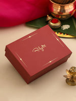 Thumbnail for Ruby Raang Kundan Haar With Matching Earrings - Distacart