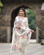 Thumbnail for Lorenvalley Black Georgette Printed with Embroidery Work Kurta Set - Distacart