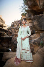 Thumbnail for Lehenga Mart Designer Faux Georgette Ready to wear Sharara Suit for Eid - Distacart