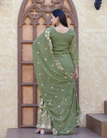 Thumbnail for Teeya Creation Mint Green Color Faux Georgette Fully Stitched Sharara Suit - Distacart