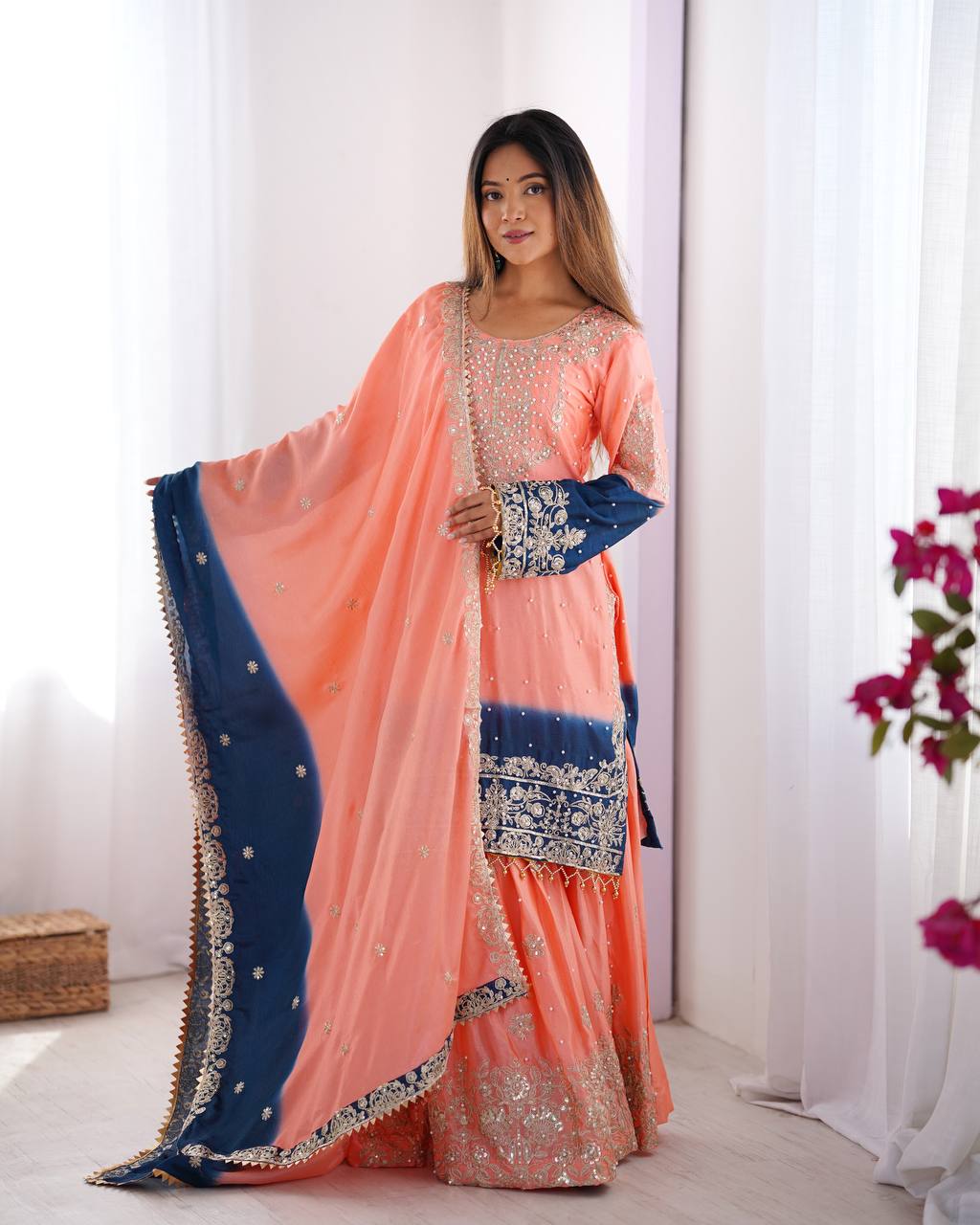 Teeya Creation Multi Color Chinon Silk Heavy Embroidery Work Pakistani Fully Stitched Salwar Suit - Distacart