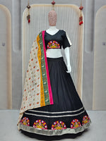 Thumbnail for DEIANA'S Gota Patch Gamthi Work Lace Lehenga Choli - Black