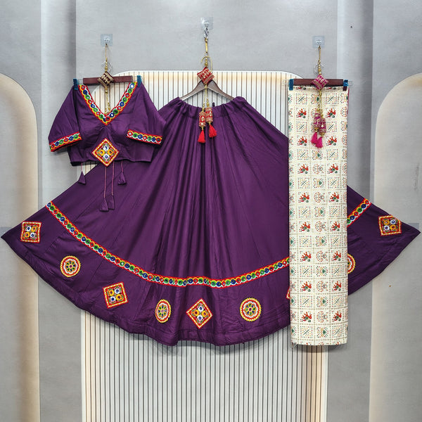 DEIANA'S Gota Patch Gamthi Work Lace Lehenga Choli - Wine - Distacart