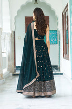 Thumbnail for DEIANA'S Heavy Embroidery With Multi Work Lehenga Choli - Rama