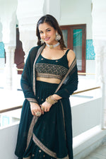Thumbnail for DEIANA'S Heavy Embroidery With Multi Work Lehenga Choli - Rama