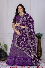 Thumbnail for DEIANA'S Heavy Embroidery With Multi Work Lehenga Choli - purple